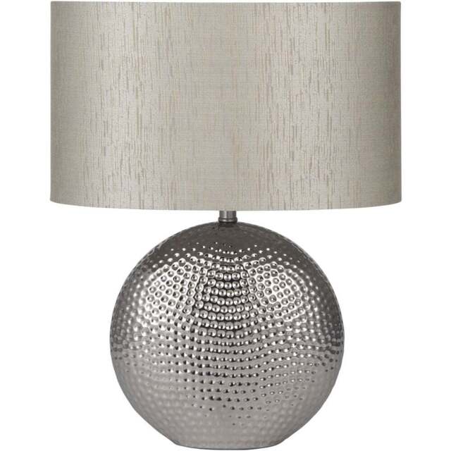 Pacific Lifestyle Mabel Silver Dot Textured Ceramic Table Lamp - Wilko - image 1