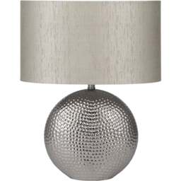Pacific Lifestyle Mabel Silver Dot Textured Ceramic Table Lamp - Wilko