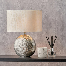 Pacific Lifestyle Mabel Silver Dot Textured Ceramic Table Lamp - Wilko - thumbnail 3