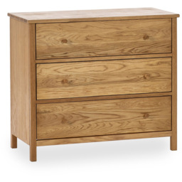 Julian Bowen Coxmoor 3 Drawer Oak Chest of Drawers - Brown - Wilko - thumbnail 3