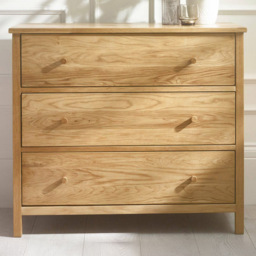 Julian Bowen Coxmoor 3 Drawer Oak Chest of Drawers - Brown - Wilko
