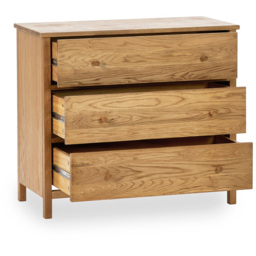 Julian Bowen Coxmoor 3 Drawer Oak Chest of Drawers - Brown - Wilko - thumbnail 5