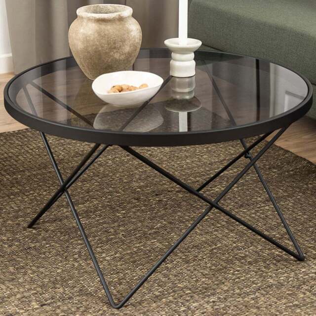 Florence Cuxton Black Smoked Glass Top Coffee Table - Furniture To Go - Wilko - image 1
