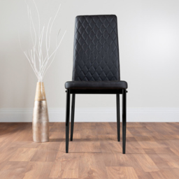Furniturebox Lucia Valera 6 Seater Dining Set Black Gloss - Wilko - thumbnail 4