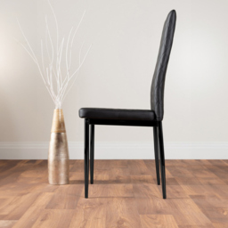 Furniturebox Lucia Valera 6 Seater Dining Set Black Gloss - Wilko - thumbnail 5