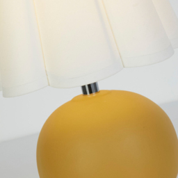 Lighting Collection Kern Ochre Ceramic Rechargeable LED Table Lamp - Size: 34 x 20.5 x 20.5cm - Mustard and Chrome - Wilko - thumbnail 5