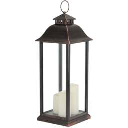 Frosted Fairytale Black Copper Brush Triple LED Lantern - Size: 25 x 66 x 25cm - Wilko