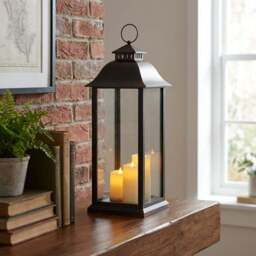 Frosted Fairytale Black Copper Brush Triple LED Lantern - Size: 25 x 66 x 25cm - Wilko - thumbnail 5