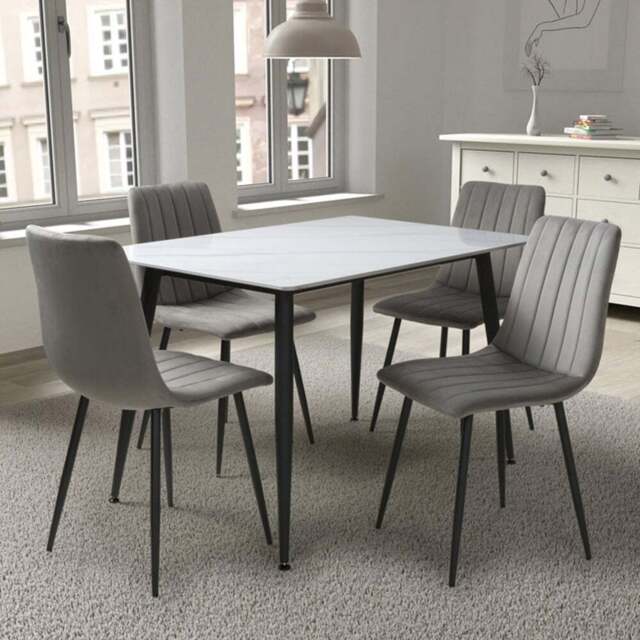 Monaco 4 Seater Dining Table White - Wilko - image 1