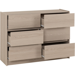 Seconique Paris 6 Drawer Smoked Ash Effect Chest of Drawers - Brown - Wilko - thumbnail 4