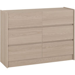 Seconique Paris 6 Drawer Smoked Ash Effect Chest of Drawers - Brown - Wilko - thumbnail 3