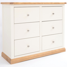 Cabinet Bits Trevi 6 Drawer White Chrome Knob Chest of Drawers - Wilko - thumbnail 3