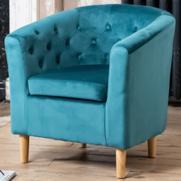 Artemis Home Clio Teal Accent Chair - Size: Single - Blue - Wilko - thumbnail 1