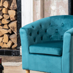 Artemis Home Clio Teal Accent Chair - Size: Single - Blue - Wilko - thumbnail 3