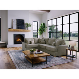 Alba City 5 Seater Fossil Fabric Right Hand Corner Sofa - Brown - Wilko - thumbnail 6