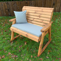 Charles Taylor 2 Seater Rocker Bench with Grey Cushions - Wilko - thumbnail 5
