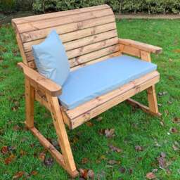 Charles Taylor 2 Seater Rocker Bench with Grey Cushions - Wilko - thumbnail 7