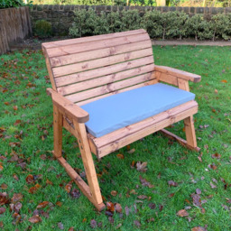 Charles Taylor 2 Seater Rocker Bench with Grey Cushions - Wilko - thumbnail 6