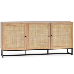 Julian Bowen Padstow 3 Door Oak Sideboard - Size: 40 x 160 x 75cm - Wood - Wilko - thumbnail 3