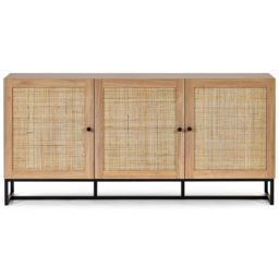 Julian Bowen Padstow 3 Door Oak Sideboard - Size: 40 x 160 x 75cm - Wood - Wilko - thumbnail 4