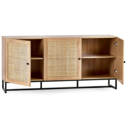 Julian Bowen Padstow 3 Door Oak Sideboard - Size: 40 x 160 x 75cm - Wood - Wilko - thumbnail 5