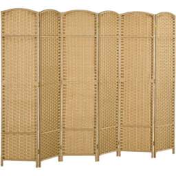Portland 6 Panel Privacy Screen Protector 240 x 170cm - Brown - Wilko - thumbnail 1