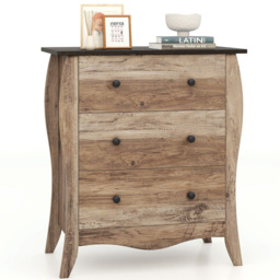 Costway 3 Drawer Brown Chest of Drawers with Anti Tipping Kit - Wilko - thumbnail 3