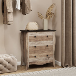 Costway 3 Drawer Brown Chest of Drawers with Anti Tipping Kit - Wilko - thumbnail 5
