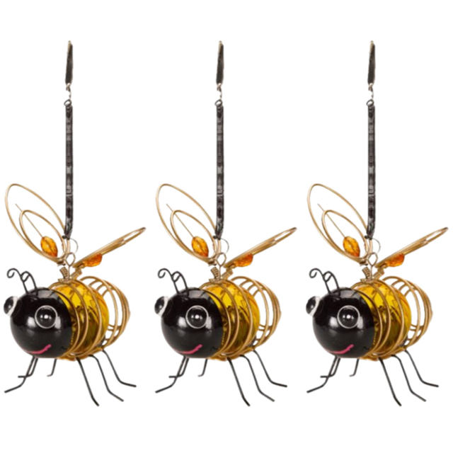 Garden Mile Hanging Bug Solar LED Light 3 Pack - Size: 14 x 10 x 10cm - Yellow - Wilko - image 1