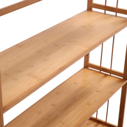 Living and Home 4 Shelf Bamboo Bookshelf - Brown - Wilko - thumbnail 5