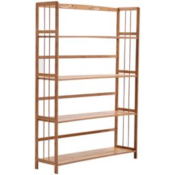 Living and Home 4 Shelf Bamboo Bookshelf - Brown - Wilko - thumbnail 3
