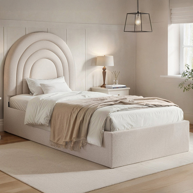 Flair Ava Single Cream Boucle Ottoman Bed - Wilko - image 1