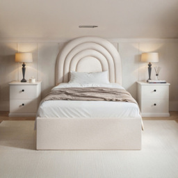 Flair Ava Single Cream Boucle Ottoman Bed - Wilko - thumbnail 6