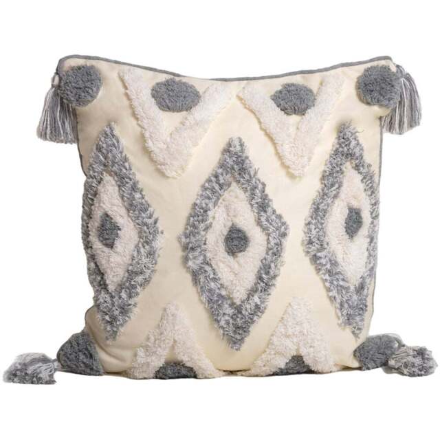 Intimate Oslo Tufted Grey Filled Cushion 43 x 43cm 2 Pack - Intimates - Wilko - image 1