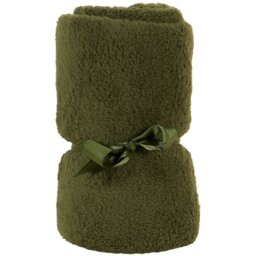 Teddy Fleece Plain Throw - Olive - Wilko
