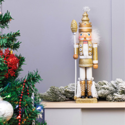 St Helens Gold Glitter Nutcracker 40cm - Size: 400 x 110 x 95cm - Wilko - thumbnail 5
