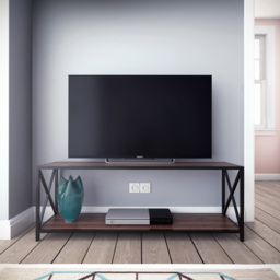 Decorotika Xena Single Shelf Walnut and Black TV Unit - Size: 45.7 x 119.5 x 33cm - Multi - Wilko - thumbnail 4