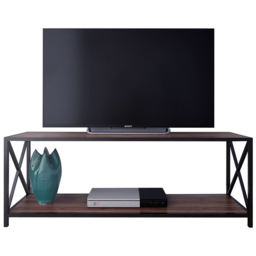 Decorotika Xena Single Shelf Walnut and Black TV Unit - Size: 45.7 x 119.5 x 33cm - Multi - Wilko - thumbnail 3