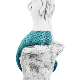 Sitting Mermaid Statue - White and Blue - Ornate Collection - Wilko - thumbnail 6
