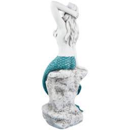 Sitting Mermaid Statue - White and Blue - Ornate Collection - Wilko - thumbnail 3