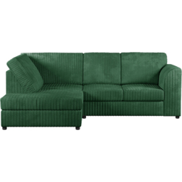 Luxor 4 Seater Green Jumbo Cord Full Back Left Hand L Shape Corner Sofa - Wilko - thumbnail 3