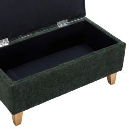 Living and Home Green Chenille Upholstered Storage Ottoman - Size: 36 x 71 x 37cm - Wilko - thumbnail 7