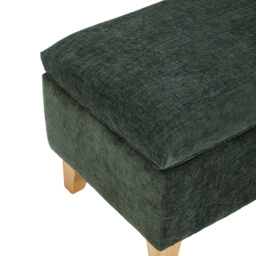 Living and Home Green Chenille Upholstered Storage Ottoman - Size: 36 x 71 x 37cm - Wilko - thumbnail 6