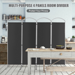 Costway 4 Panel Grey Freestanding Folding Room Divider - Size: 89 x 27 x 10cm - Wilko - thumbnail 5