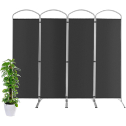 Costway 4 Panel Grey Freestanding Folding Room Divider - Size: 89 x 27 x 10cm - Wilko - thumbnail 4