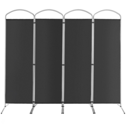 Costway 4 Panel Grey Freestanding Folding Room Divider - Size: 89 x 27 x 10cm - Wilko