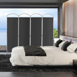 Costway 4 Panel Grey Freestanding Folding Room Divider - Size: 89 x 27 x 10cm - Wilko - thumbnail 3