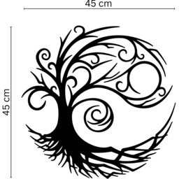 Decortie Tree of Life Modern Metal Wall Decor - Size: 45 x 45 x 0.2cm - Black - Wilko - thumbnail 6