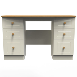 Crowndale Warwick 6 Drawer Cream Ash and Oak Kneehole Desk - Size: 41.5 x 127.5 x 79.5cm - Wilko - thumbnail 3