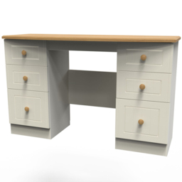 Crowndale Warwick 6 Drawer Cream Ash and Oak Kneehole Desk - Size: 41.5 x 127.5 x 79.5cm - Wilko - thumbnail 5